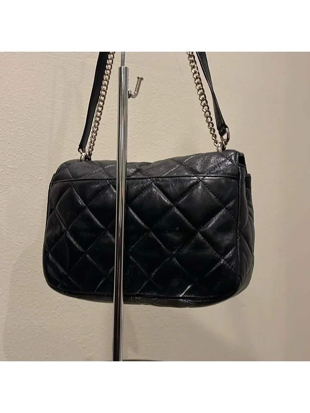 DKNY Black Quilted leather Shoulder Flap Bag